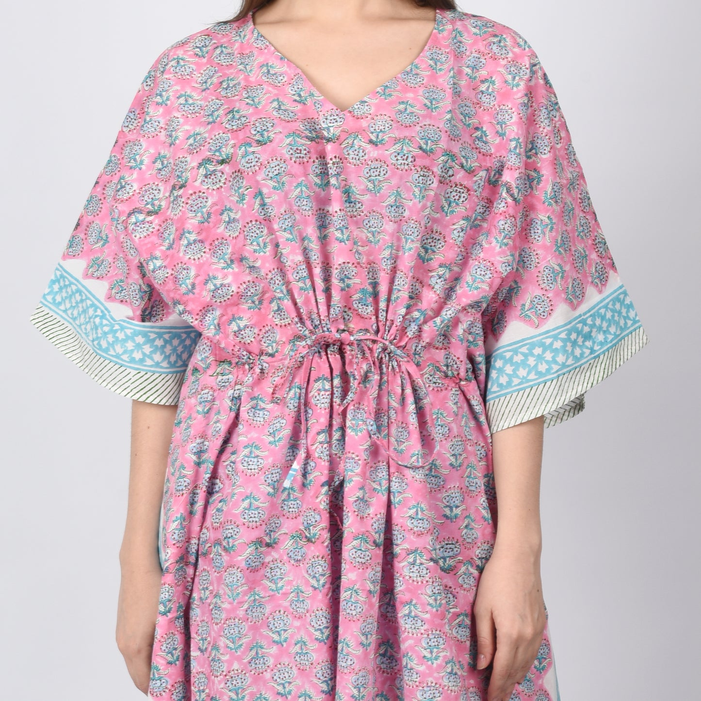 Hand Block Print Cotton Caftans For Women Free Size Maxi Traditional dress sleep wear Maxi Gown