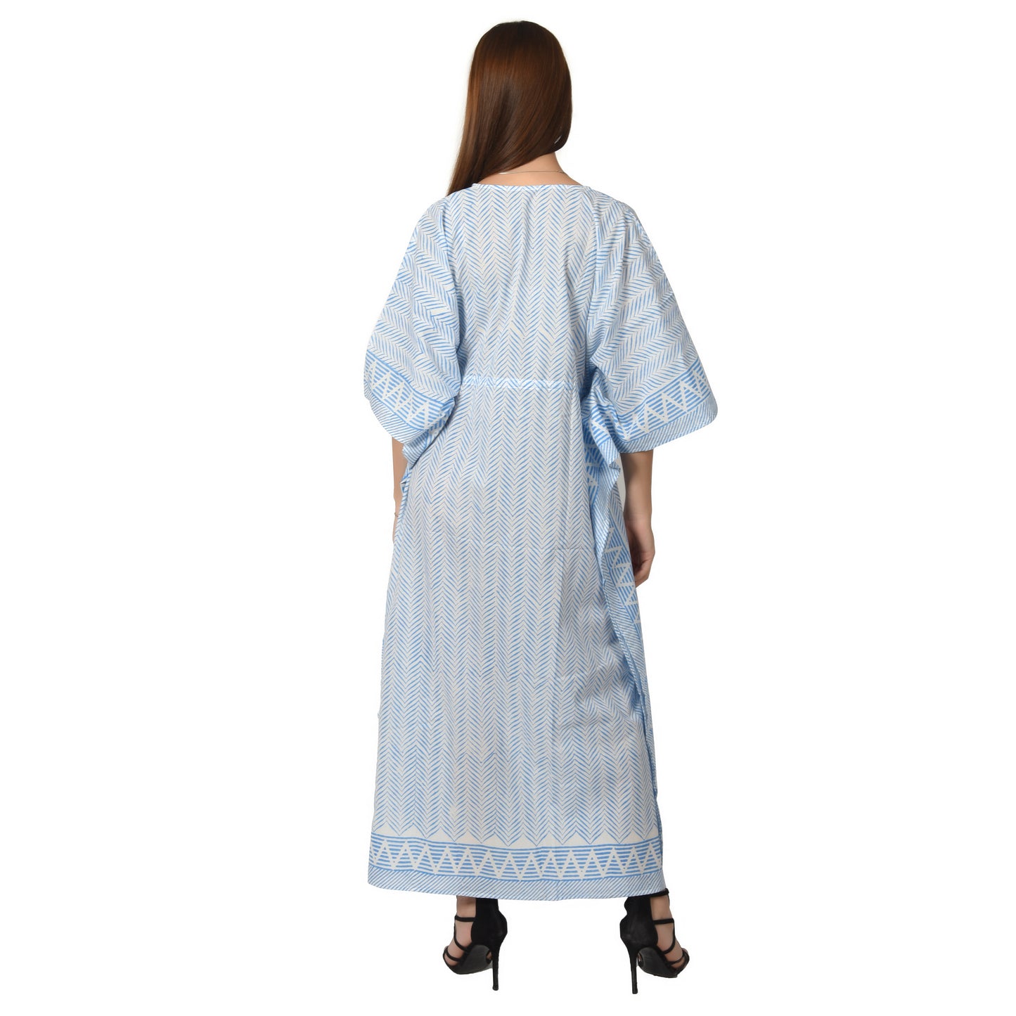 Hand Block Print Cotton Caftans For Women Free Size Vintage traditonal art Maxi gown sleepwear Night gown Kaftan dress