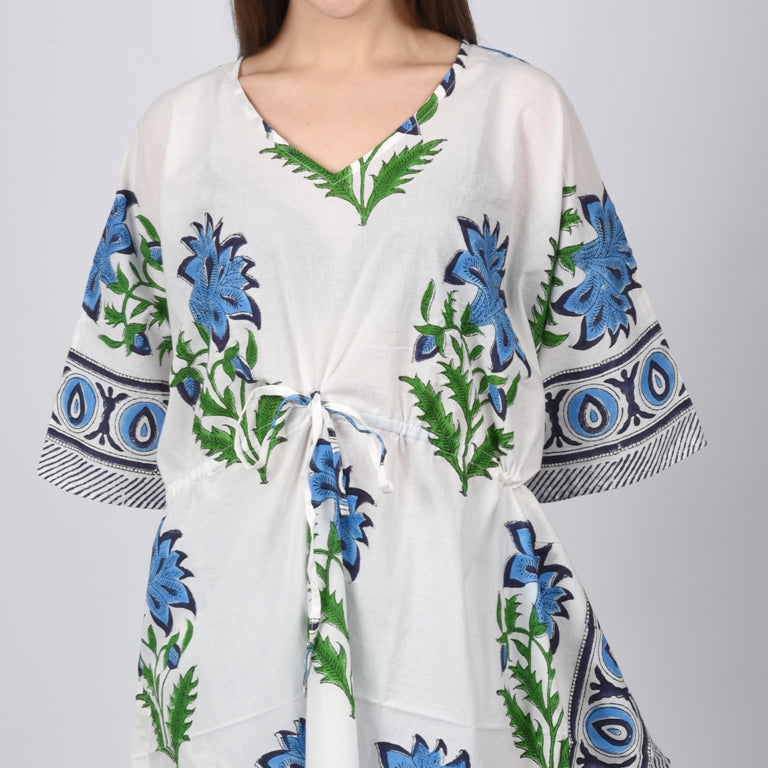 Hand Block Print Cotton Caftans For Women Free Size Maxi Traditional dress sleep wear Maxi Gown