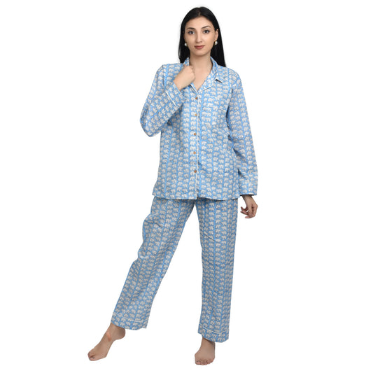 Block Print women PJ Set cotton print Night suits pajama set Traditional Color Print sleepwear set