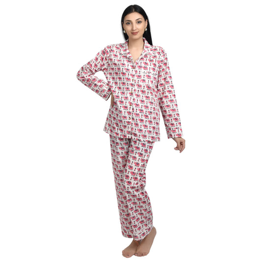 Block Print women PJ Set cotton print Night suits pajama set Traditional Color Print sleepwear set