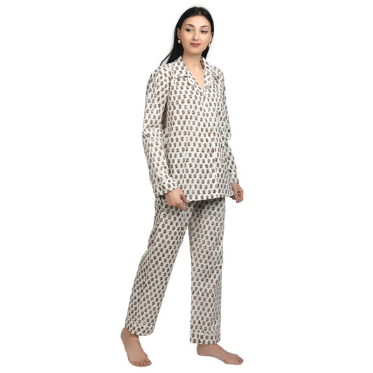 Block Print women PJ Set cotton print Night suits pajama set Traditional Color Print sleepwear set