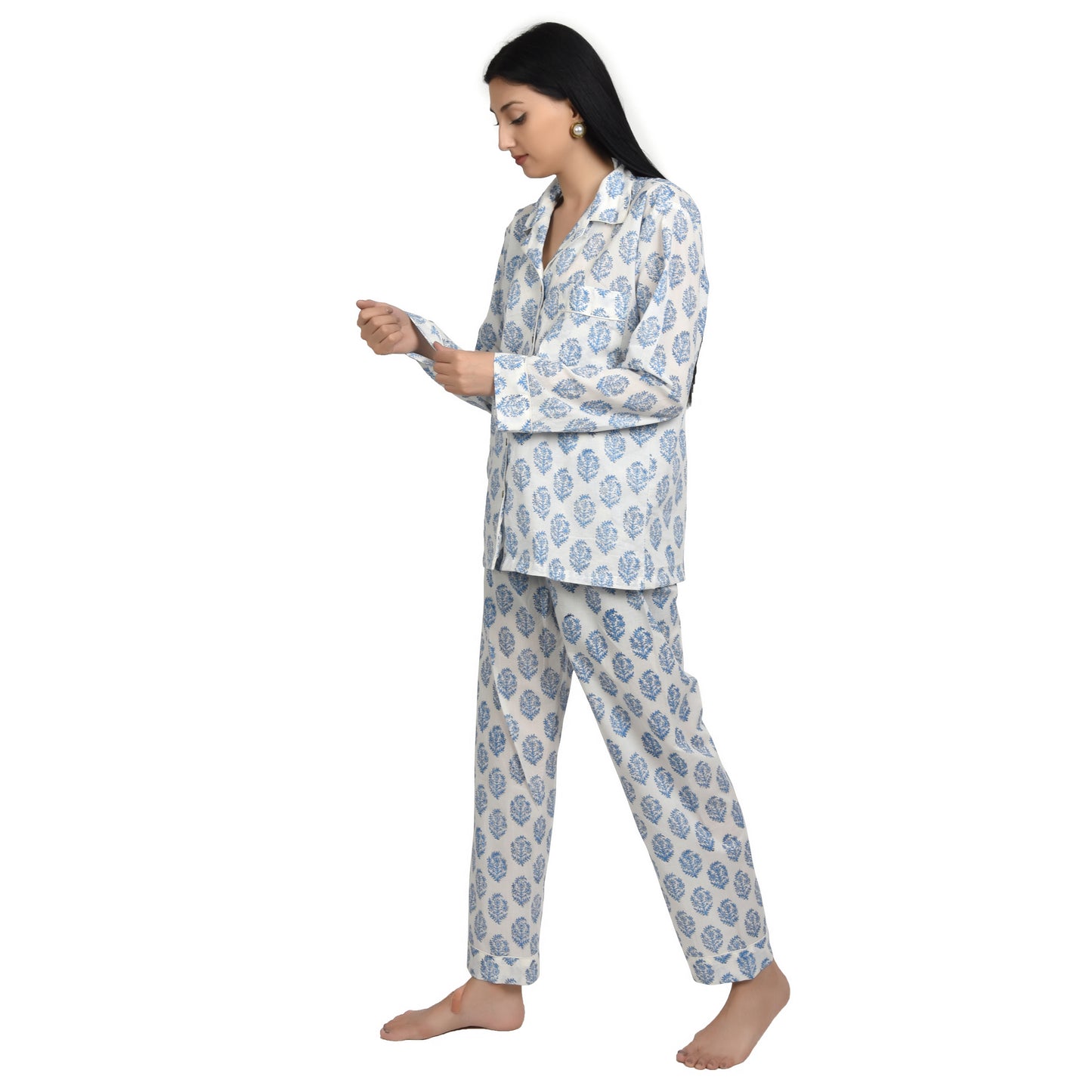 Block Print women PJ Set cotton print Night suits pajama set Traditional Color Print sleepwear set