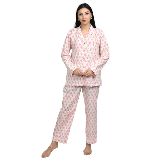 Block Print women PJ Set cotton print Night suits pajama set Traditional Color Print sleepwear set